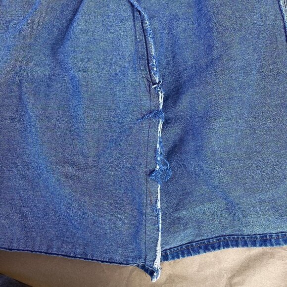 Vintage chic Denim Pleated Jean Skirt Sz 10 Small - Picture 8 of 12